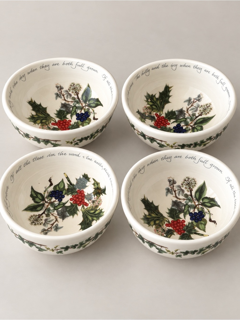 Portmeirion Holly & Ivy 5.5” Bowls Set of 4